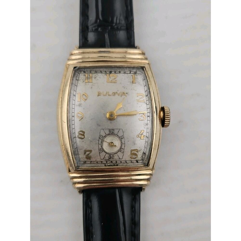 1943 Bulova "Bombardier " 10BA Mens 10k Gold Filled 17 Jewel Watch Runs